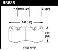 Hawk 10-11 Range Rover/Range Rover Sport Supercharged Performance Ceramic Street Front Brake Pads - HB685Z.610