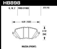 Hawk 17-19 Fiat 124 Spider DTC-30 Front Brake Pads - HB898W.572