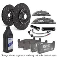 EBC Racing 12-17 Ford Fiesta ST MK7 1.6L Turbo Anodized Apollo-4 Calipers 300mm Rotors Front BBK - BBK007R-1FR