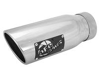 aFe MACH Force-Xp Universal Exhaust Tip 3-1/2Inlet x 4-1/2IN Outlet x 12IN L Polished Left Side Exit - 49T35452-P12