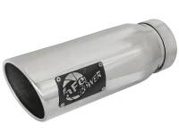 aFe MACH Force-Xp 304 SS Clamp-on Exhaust Tip Polished Left Side 4 IN Inlet x 5 IN Outlet x 12 IN L - 49T40502-P12