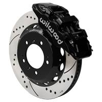 Wilwood 99-12 Porsche 911 (996/997) Aero6 Front Brake Kit Drill/Slot 14.00in Rotor W/Lines - Blk - 140-17100-D