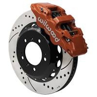 Wilwood 99-12 Porsche 911 (996/997) Aero6 Front Brake Kit Drill/Slot 14.00in Rotor W/Lines - Red - 140-17100-DR