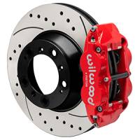 Wilwood 99-12 Porsche 911 (996/997) Superlite 4R Rear Brake Kit Drilled 14.00in Rotor w/Lines - Red - 140-17101-DR