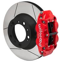 Wilwood 99-12 Porsche 911(996/997) Superlite 4R Rear Brake Kit Slotted 14.00in Rotor W/Lines - Red - 140-17101-R