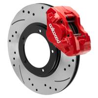 Wilwood 69-74 Porsche 911 D31 11.10in. Front Brake Kit w/ Flex Lines - Drilled Rotors (Red) - 140-17652-DR