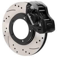 Wilwood 75-83 Porsche 911 D45 11.10in. Front Brake Kit w/ Flex Lines - Drilled Rotors (Black) - 140-17653-D