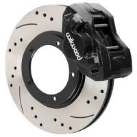 Wilwood 84-89 Porsche 911 D45 11.10in. Front Brake Kit w/ Flex Lines - Drilled Rotors (Black) - 140-17654-D