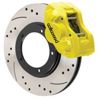 Wilwood 84-89 Porsche 911 D45 11.10in. Front Brake Kit w/ Flex Lines - Drilled Rotors (Yellow) - 140-17654-DY