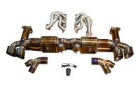 Valvetronic Designs Porsche 991.1,991.2 Turbo,Turbo S 3.8L, Full Exhaust System With Free Flow Headers, Grade 5 Titanium, Titanium 4.0" Outlet Tips POR.991.TUR.VSES.FFH.TI
