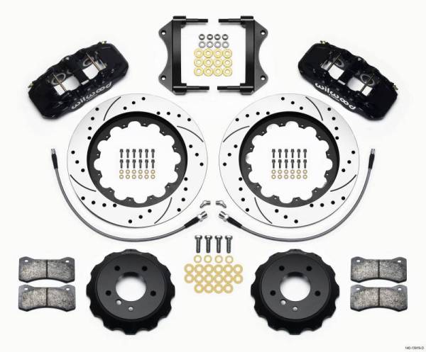 Wilwood - Wilwood AERO6 Front Hat Kit 15.00 Drilled 2007-2011 BMW E90 Series w/Lines