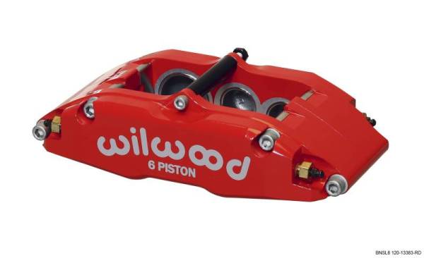 Wilwood - Wilwood Caliper-BNSL6-LH-Red 1.62/1.12/1.12in Pistons 1.10in Disc