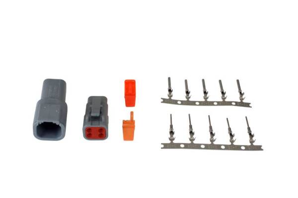 AEM - AEM DTM-Style 4-Way Connector Kit w/ Plug / Receptacle / Wedge Locks / 5 Female Pins / 5 Male Pins