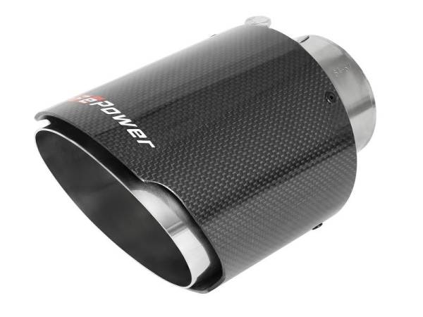 aFe - aFe MACH Force-Xp 304 SS Clamp-On Exhaust Tip 2.5in. Inlet / 4.5in. Outlet / 7in. L - Carbon Fiber