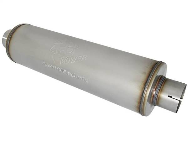 aFe - aFe MACH Force-Xp 409 SS Muffler 3-1/2in ID Center/Center x 7in Dia x 24in L - Round Body