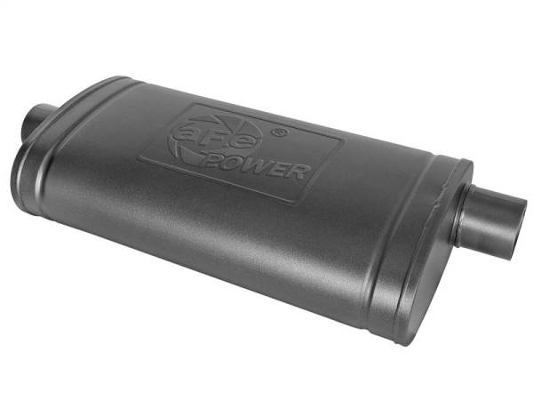 aFe - aFe MACH Force-Xp 409 SS Muffler w/ Black Finish 3in Center/Offset 22in L x 11in x 5in - Oval Body
