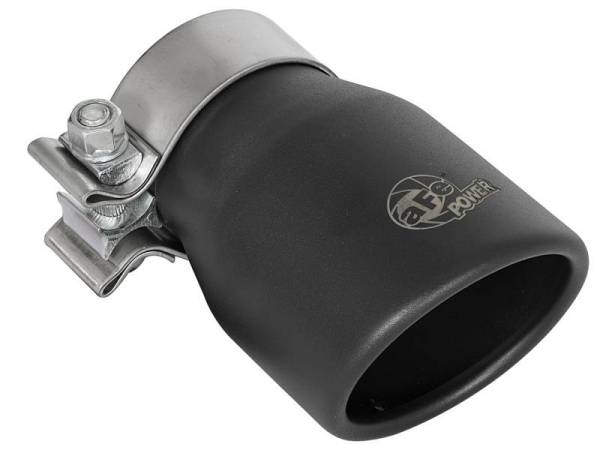 aFe - aFe MACH Force-XP 409 SS Single Wall Universal Clamp On Exhaust Tip - Black