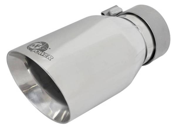 aFe - aFe MACH Force-Xp Univ 304 SS Double-Wall Clamp-On Exhaust Tip - Polished - 3in Inlet - 4.5in Outlet