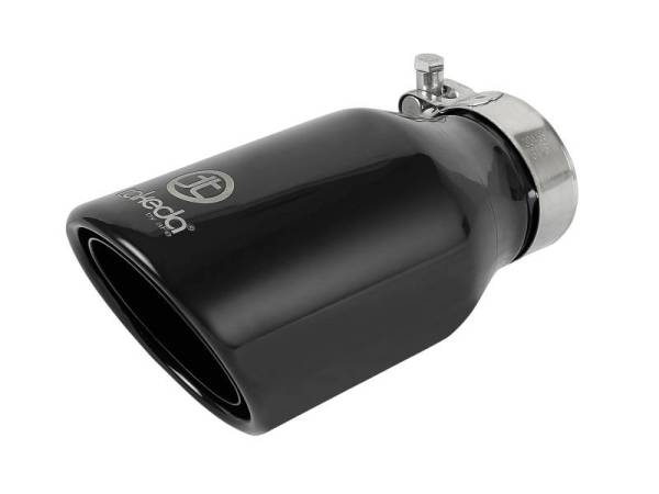 aFe - aFe Takeda 304 Stainless Steel Clamp-On Exhaust Tip 2.5in.Inlet / 4in Outlet - Black