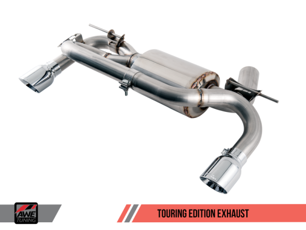 AWE Tuning - AWE Tuning BMW F3X 335i/435i Touring Edition Axle-Back Exhaust - Chrome Silver Tips (90mm)
