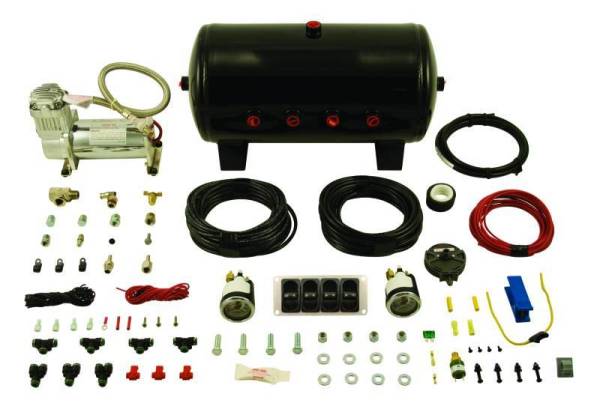 Air Lift - Air Lift 4-Way Manual Control System 100% Duty 1/4in Line 4 Gal. Tank.