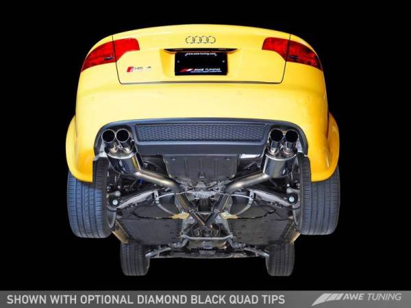 AWE Tuning - AWE Tuning Audi B7 RS4 Touring Edition Exhaust - Diamond Black Tips