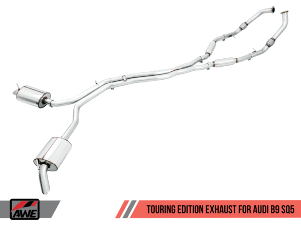 AWE Tuning - AWE Tuning Audi B9 SQ5 Non-Resonated Touring Edition Cat-Back Exhaust - No Tips (Turn Downs)