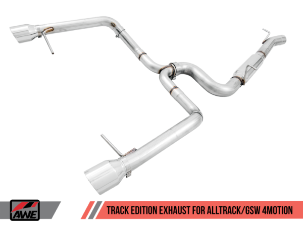 AWE Tuning - AWE Tuning VW MK7 Golf Alltrack/Sportwagen 4Motion Track Edition Exhaust - Polished Silver Tips