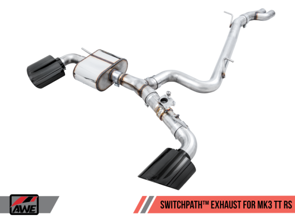 AWE Tuning - AWE Tuning 18-19 Audi TT RS 2.5L Turbo Coupe 8S/MK3 SwitchPath Exhaust w/Diamond Black RS-Style Tips