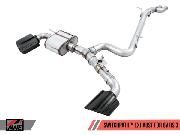 AWE Tuning - AWE Tuning 17-19 Audi RS3 8V SwitchPath Exhaust w/Diamond Black RS-Style Tips