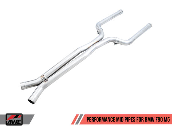 AWE Tuning - AWE Tuning 18-19 BMW F90 M5 Non-Resonated Performance Mid Pipes