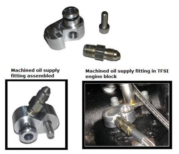 ATP - ATP 09+ Volkswagen/Audi Machined -3 AN Adapter 6mm Mounting Bolt 2.0T (TSI) Oil Feed Supply Fitting