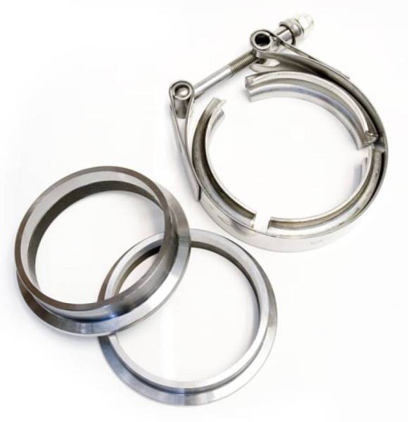 ATP - ATP 2.5in Stainless Steel V-Band Flange/Clamp Set (3.10in OD Flanges/Grooved for 2.5in Tube)