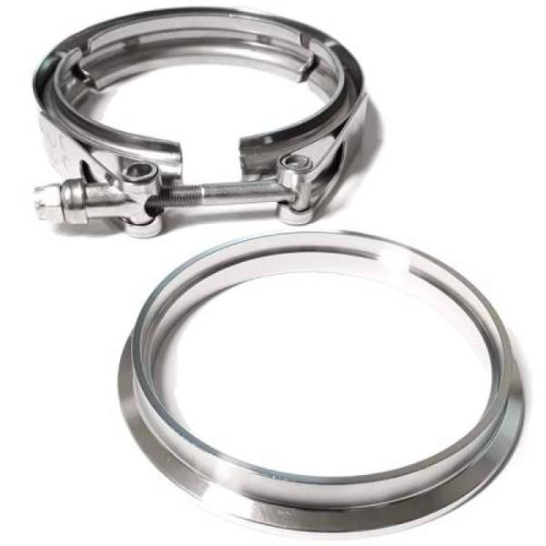 ATP - ATP 4in SS Downpipe Flange & Clamp for Borg Warner T4 housing on S400 Series S/SX/SX-E/S400/S400SXE