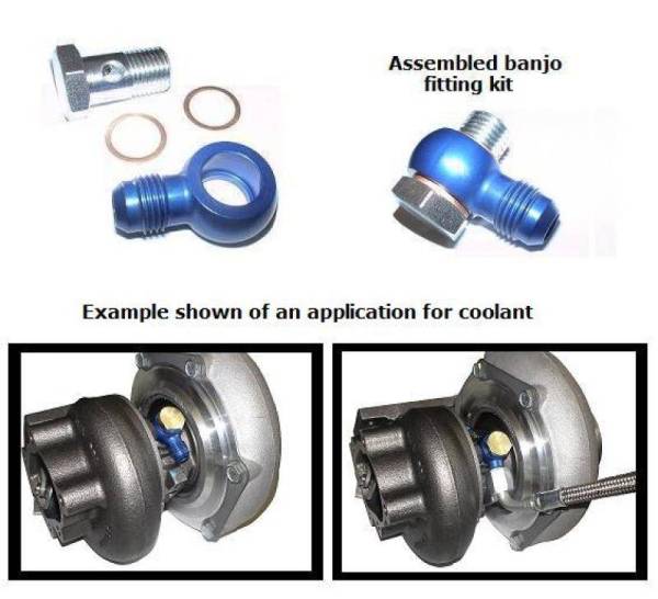 ATP - ATP Banjo Fitting Kit Aluminum Banjo Fitting 14mm Hole (for 14mm Bolt) with -6AN Male Flare