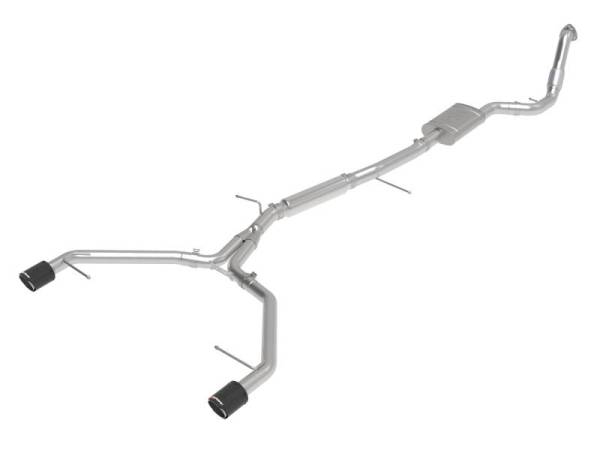 aFe - aFe 17-19 Audi A4 (B9) MACH Force-Xp 3in to 2.5in 304 SS Cat-Back Exhaust System-Dual Carbon Tips