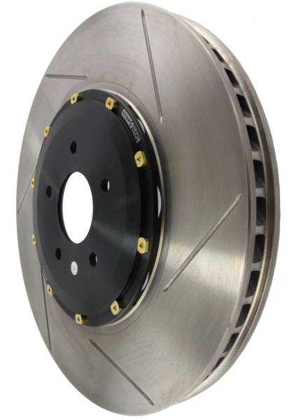 StopTech - StopTech AeroRotor 2 Piece Black Hat No Rotor Coating Slotted; Front Right - 129.34144.14