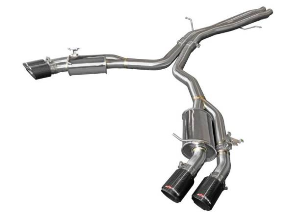 aFe - aFe 18-20 Audi RS5 Coupe MACH Force-Xp 3in to 2.5in 304 SS Axle-Back Exhaust System-Quad Carbon Tips