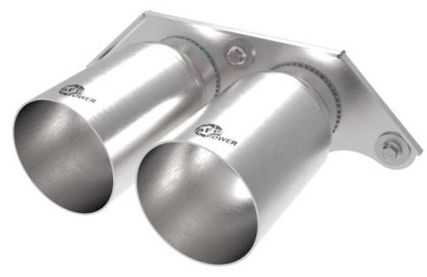 aFe - aFe Power Mach Force Xp 4in 304 SS Bolt-On Exhaust Tips Brushed 14-19 Porsche 911 GT3 3.8L/4.0L