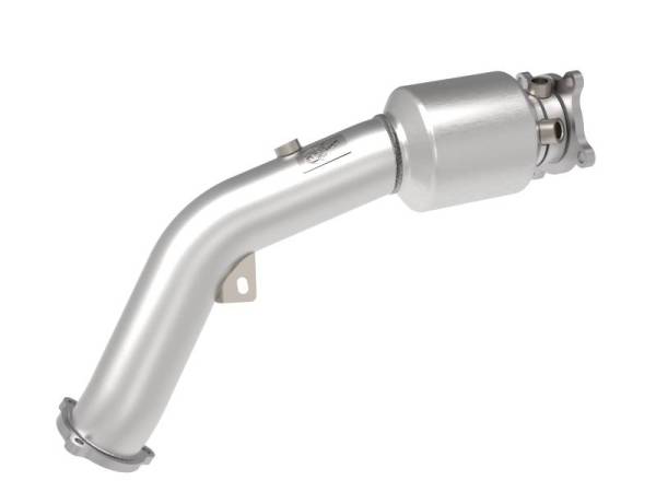 aFe - aFe 09-16 Audi A4/A5 (B8) L4-2.0L (t) Twisted Steel 3in. Downpipe - 304 Stainless w/ Cat