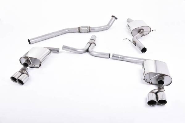 Milltek - Milltek Catback Exhaust system Quad Outlet for B8 S4 3.0T manual trans. SSXAU249