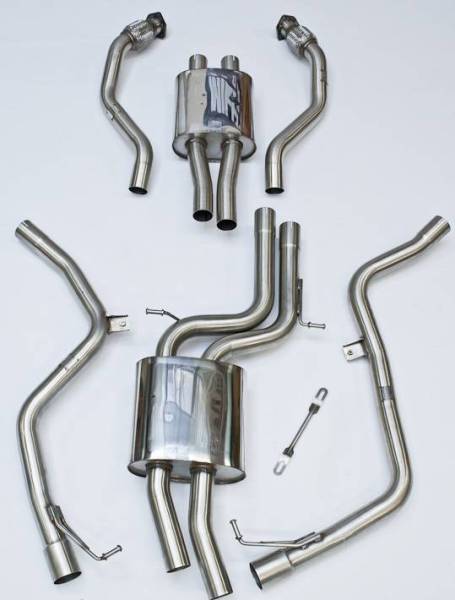 Milltek - Milltek Non-Resonated (Louder) Cat-Back Exhaust System w/ Polished 80mm Quad Tips for Audi B8 S5 3.0T Quattro SSXAU265