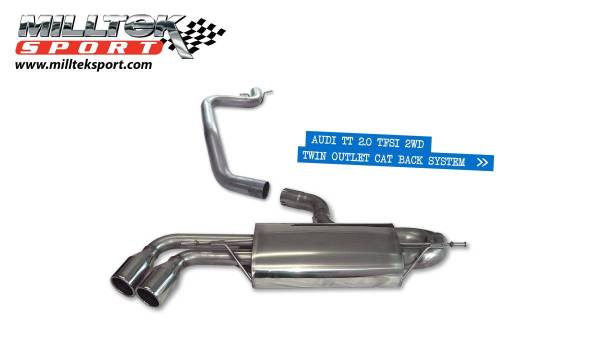 Milltek - Milltek Cat-Back Exhaust System w/ Twin Outlet for Audi TT 2.0 TFSI MK2 FWD SSXAU145