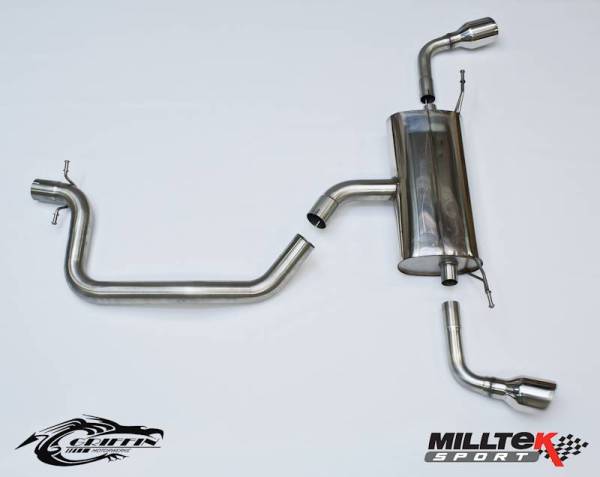Milltek - Milltek Dual GT100 Cat-Back Exhaust System for Audi MK2 TT 2.0 TFSI FWD (TT 3.2Q Valance Req.) SSXAU235