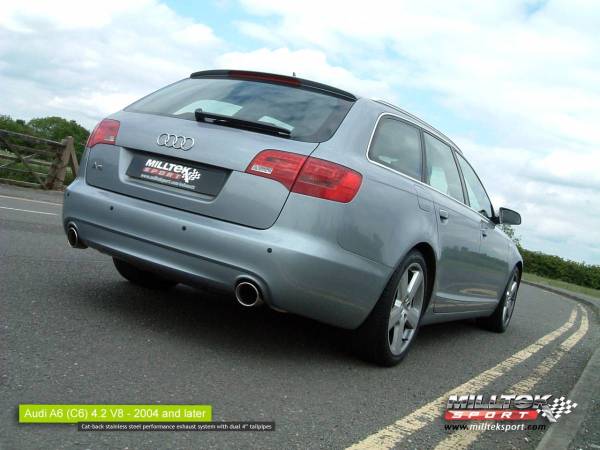 Milltek - Milltek Resonated Cat-Back Exhaust System (Quieter) for Audi C6 S6 5.2L V10 FSI Quattro SSXAU222