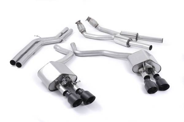 Milltek - Milltek Non-Resonated Valvesonic Catback, Cerakote Black Tips for Audi S6/S7 4.0T SSXAU448