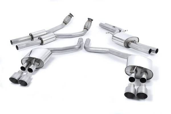 Milltek - Milltek Resonated Catback Exhaust with Titanium 100 Quad Tips for Audi S6/S7 C7 SSXAU561