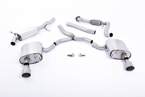 Milltek - Milltek Road + Partial Resonated Cat-Back with Dual GT-100 Titanium Tips for Audi B9 A4 2.0T SSXAU613