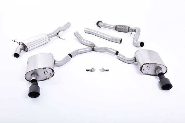 Milltek - Milltek Road + Partial Resonated Cat-Back with Dual GT-100 Polished Tips for Audi B9 A4 2.0T SSXAU612