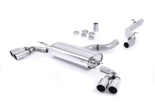 Milltek - Milltek Resonated Cat-back, Polished Quad Tips for Audi TT MK2 3.2 Quattro SSXAU300